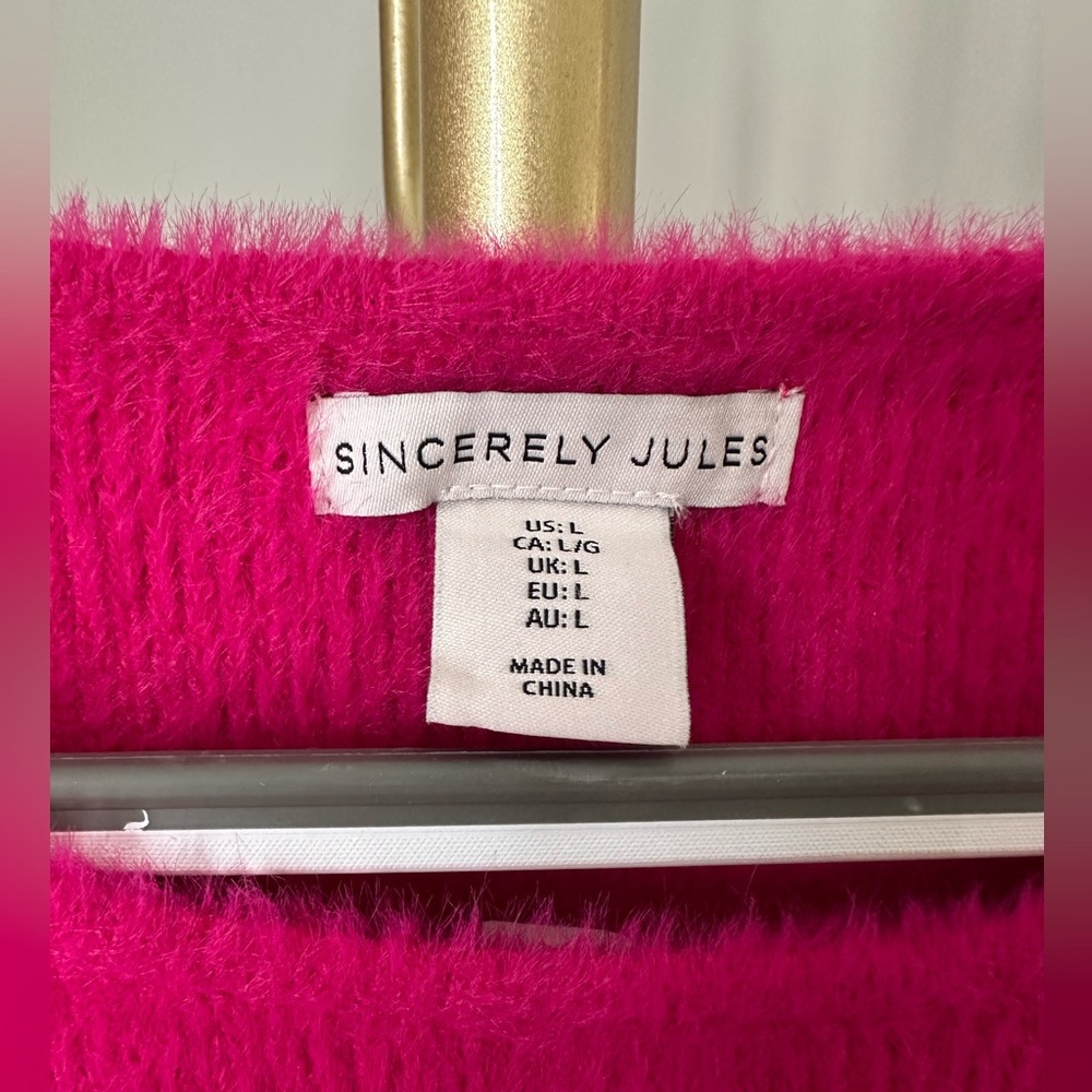 6/$20 Sincerely Jules Fuchsia Short Sleeve Top Large NWOT - Picture 7 of 7